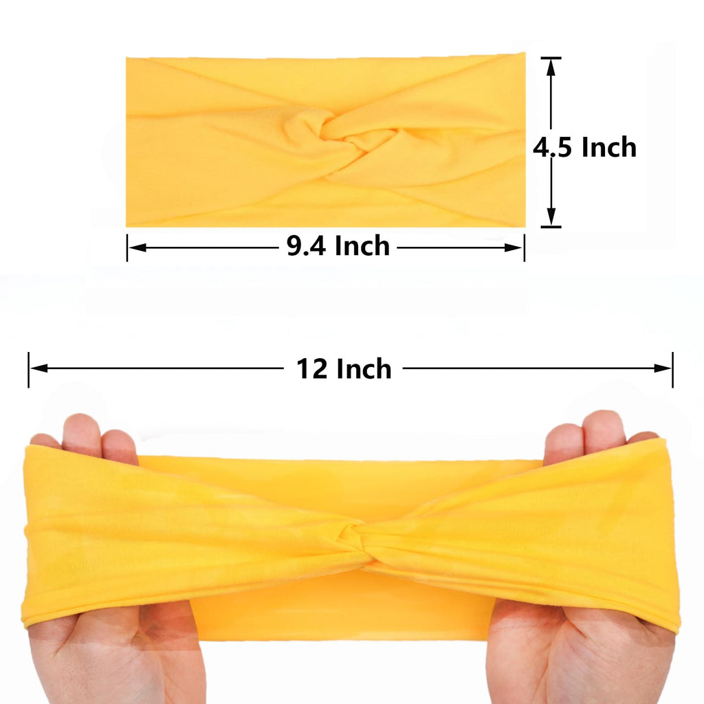 XTREND 12 Pcs Women's Headbands Twisted Cross Elastic Head bands Yoga Workout Non-Slip Sweat Soft Headband Solid Color Simple Versatile Hair Accessory Scarf