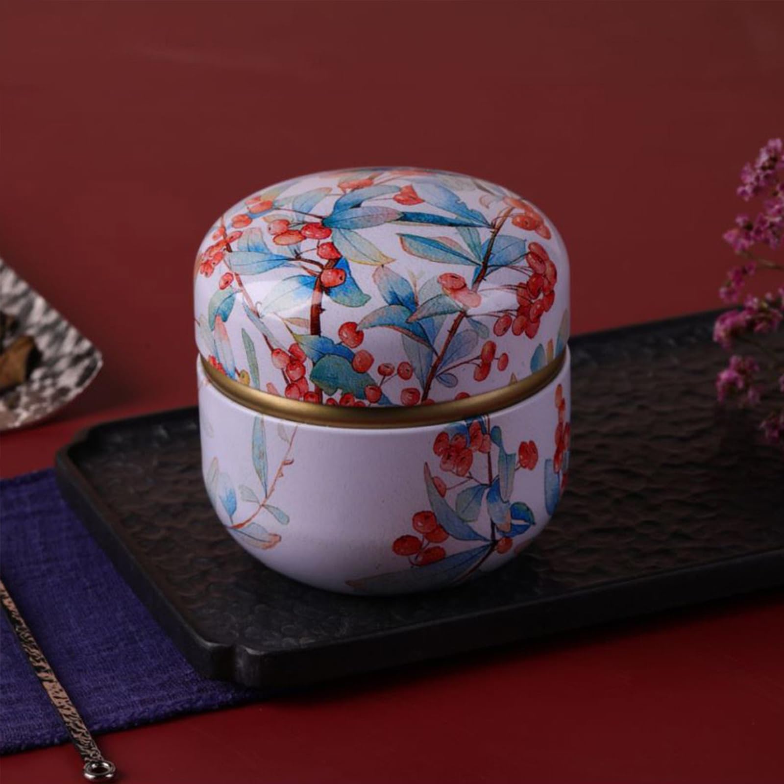 Qopoto Body Powder Puff and Container for Dusting Powder (Ormosia)
