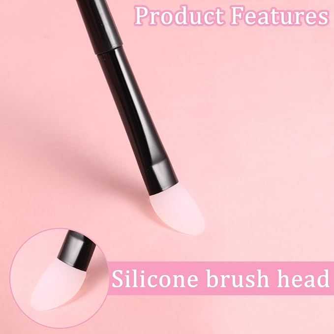 Molain 6 Pcs Silicone Eyeshadow Brush, Makeup Applicator Lip Mask Makeup Brushes Silica gel Makeup Eyebrow Lipstick Brushes Lip Mask Makeup Brushes for Liquid Eye Shadow Applying Cream