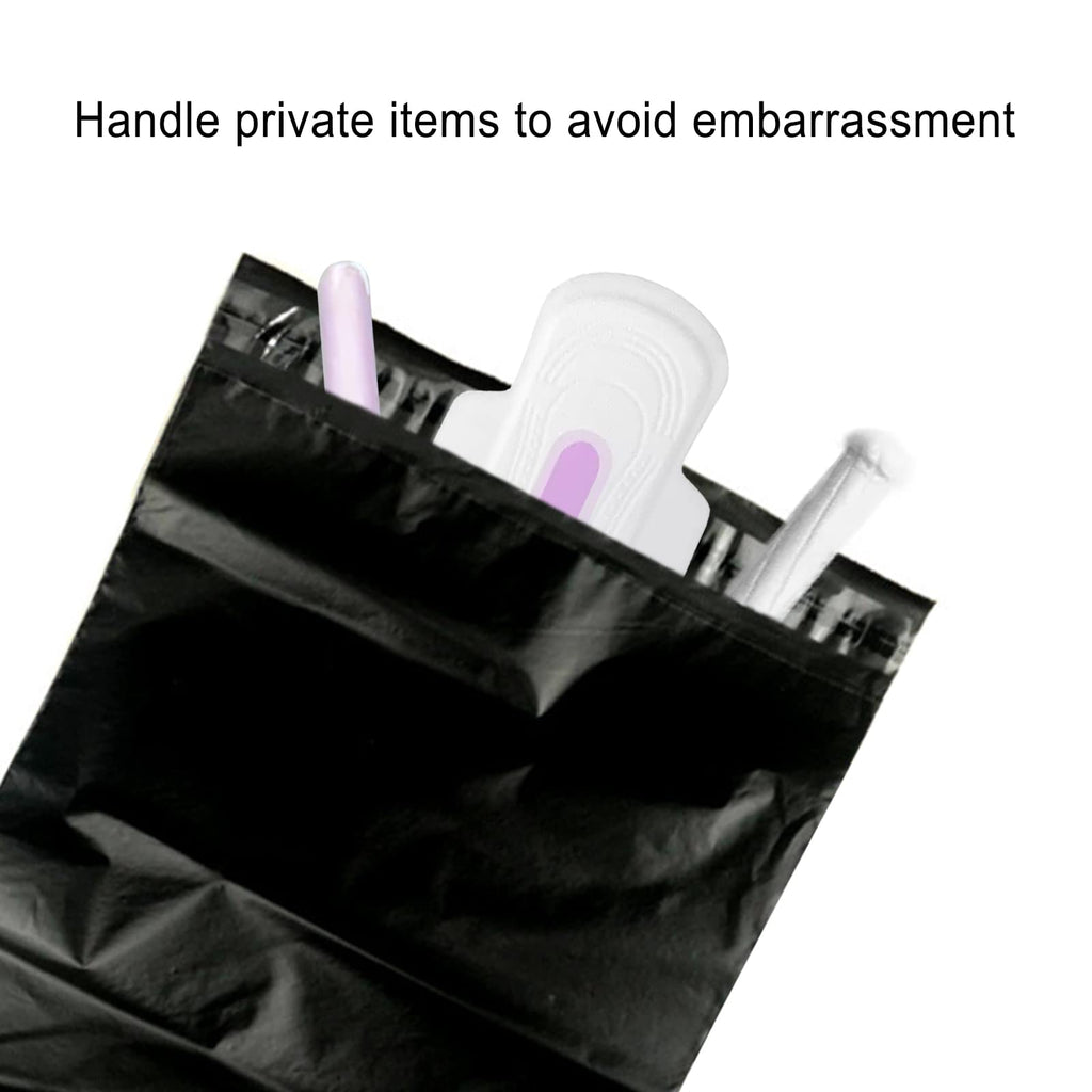 Hipruict Sanitary Napkin Disposal Bags - 200 Pcs, Privacy Protection, Self-sealing, Women's Tampons - Black