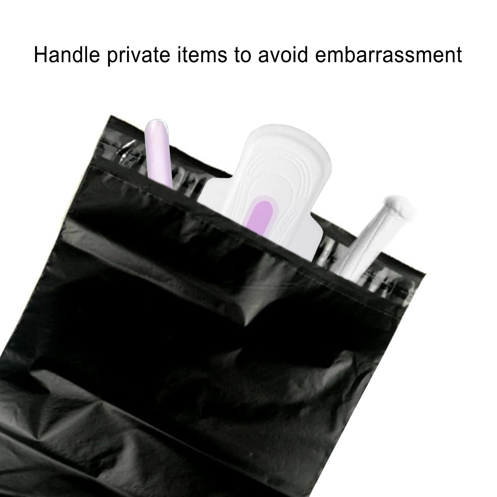 Hipruict Sanitary Napkin Disposal Bags - 200 Pcs, Privacy Protection, Self-sealing, Women's Tampons - Black