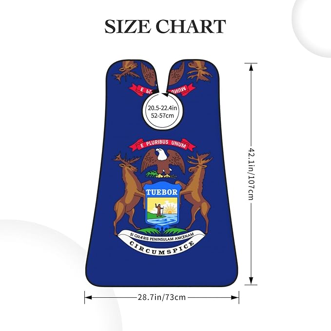 NOUZU Michigan State Flag Print Beard Bib Apron For Men, Beard Hair Catcher For Men Shaving Trimming,Beard Cape Cloth