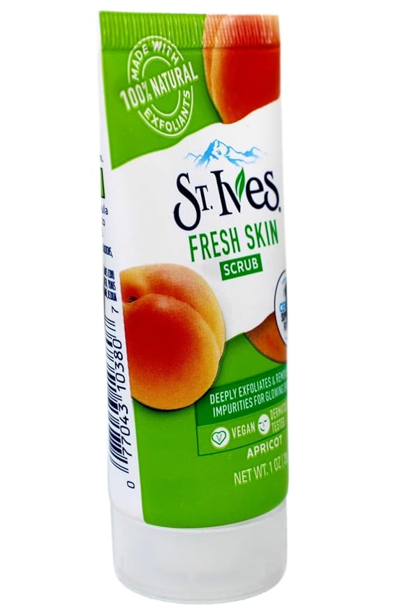 St. Ives Fresh Skin Scrub, Deep Exfoliator Skin Care for Clean, Glowing Skin, Apricot, 1 OZ