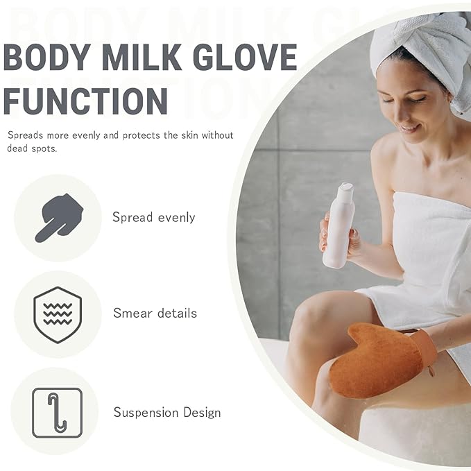 ASTIMESA Tanning Mitt and Self Tanner Back Applicator, Different Sized Self Tanning Kit, Tanning Glove Self Tan Back Applicator for Lotion Mousse Sunless Face Skin Body Beauty Women Men (brown)