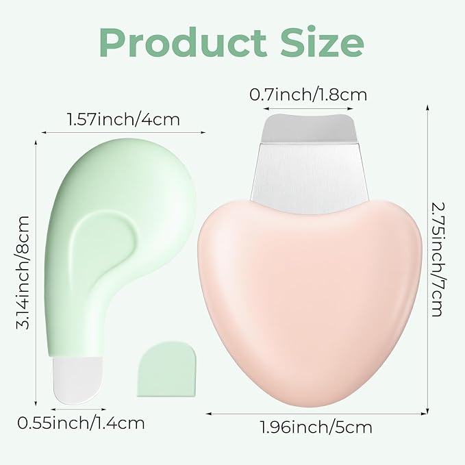 2 Pcs Face Blackhead Scraper Stainless Steel Deep Cleaning Tool Heart Shape Skin Face Nose Blackhead Pore Spatula for Men Women Mom Wife Daughter Exfoliating Facial Skin Care Tool
