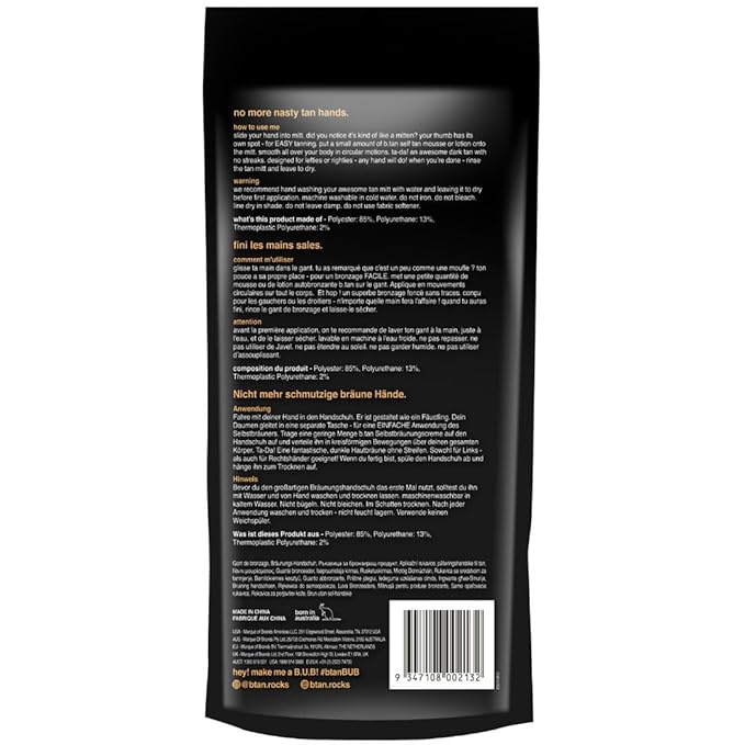 b.tan Self Tan Mitt | I Don't Want Tanner On My Hands - Sunless Tanning Applicator Glove w/Thumb, Streak-Free, Velvety Soft, Reusable, Face & Body, Great for Foam, Mousse, Gradual Lotion, & Drops