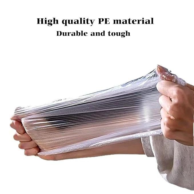 100PCS Disposable Shower Caps, Plastic Clear Hair Cap Large Thick Waterproof Bath Caps for Women & Men Unisex Reusable Travel Essentials for Deep Conditioning, Hair Treatment, Hotel, Spa, and Home Use