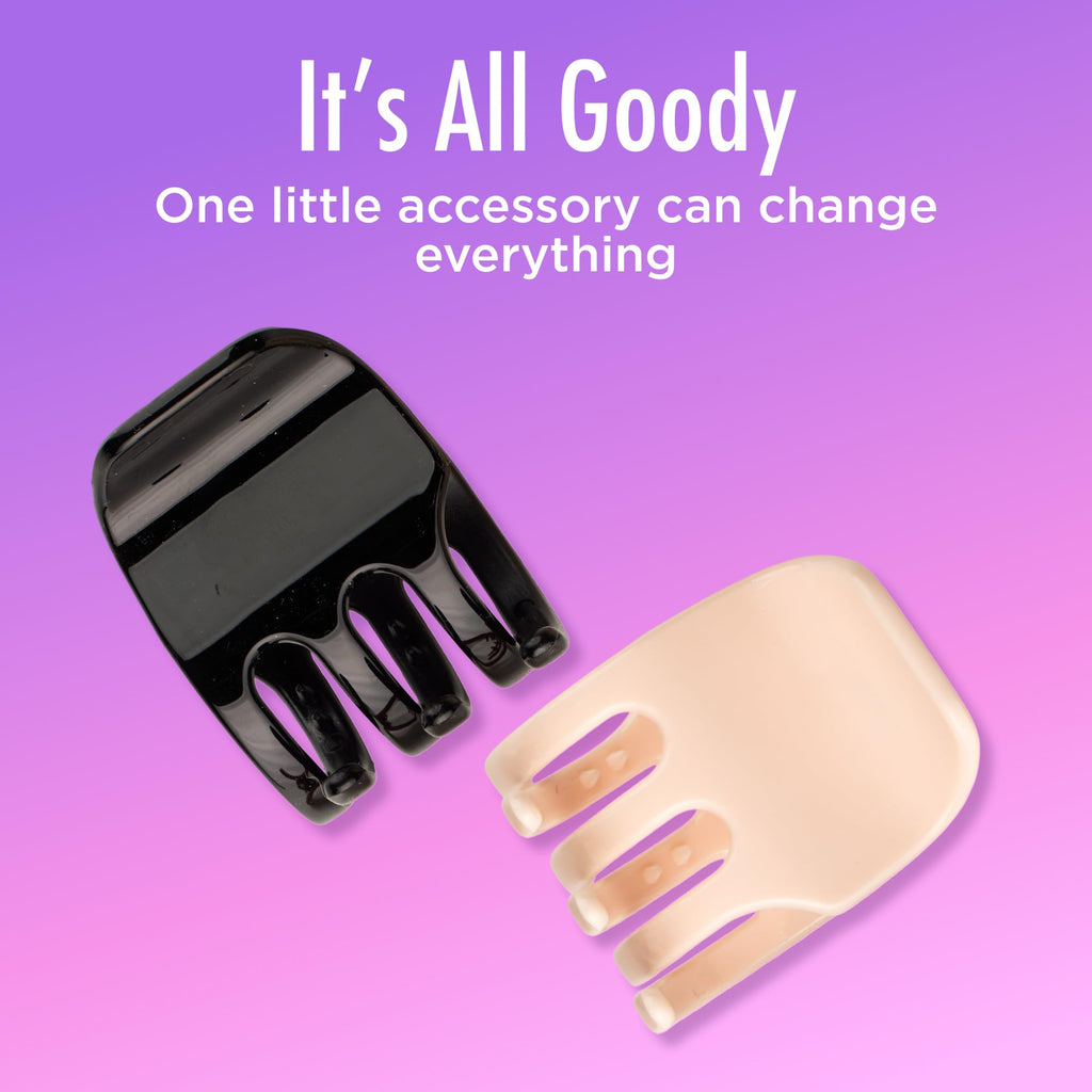 Goody Classic Claw Hair Clips - 6-Count, Clear, Brown and Black - 1/2 Claw Will Gently Keep Hair Secured In Place with a Long Lasting Hold, color may vary