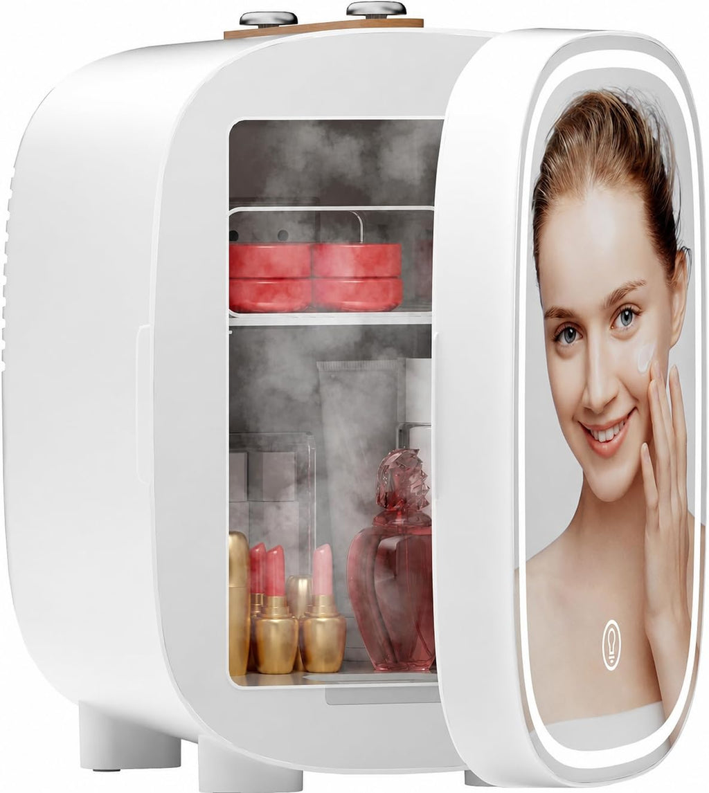 LIGIANT Mini Fridge for Bedroom, 4L/6 Can Mini Makeup Fridge