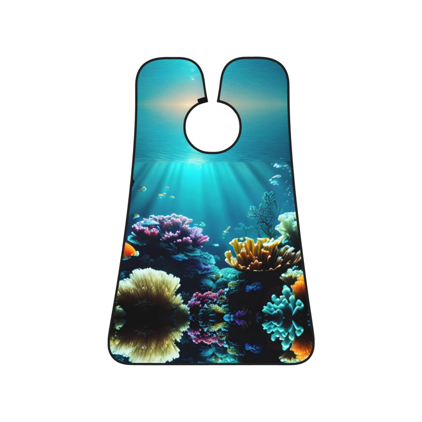 YQxwJL Underwater Scenery Print Beard Bib Shaving Apron, Beard Hair Trimming Cape Gift For Dad