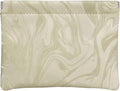 Ksriylm PU Leather Makeup Pouch Set for Women Small Make Up Bag for Purse Waterproof Initial Makeup Cosmetic Bags Pouches for Purse Aesthetic Travel Toiletry Bag,Elegant Wave Khaki