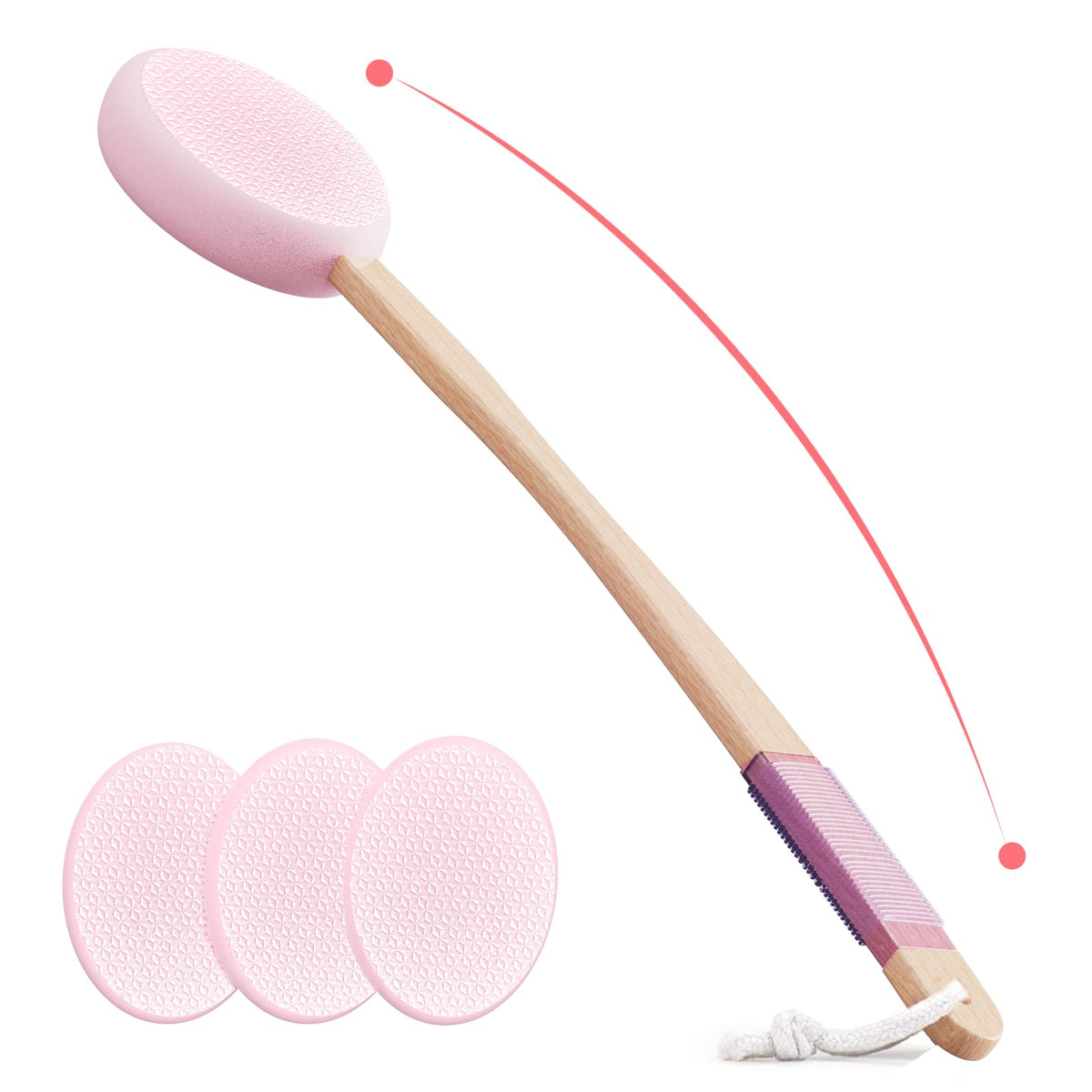 Svarvns Back Lotion Applicator with 4 Replaceable Pads, Colorful
