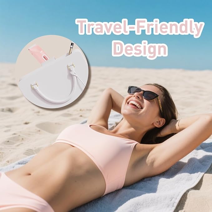 Bikini Trimmer for Women,2-in-1 Electric Razors for Womens with Painless Ceramic Blades,Waterproof Wet & Dry Use,Rechargeable Dual Head Electric Shaver for Pubic Legs Underarm Face Hairs& Body
