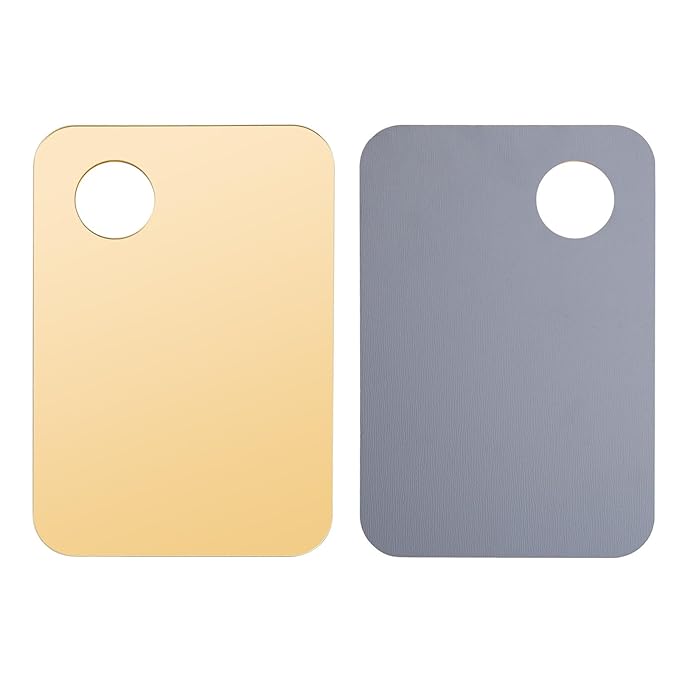 Mcduyant 4 Pcs Makeup Mixing Tray Makeup Palette with Makeup Spatula Makeup Mixing Palette Foundation Palette for Eye Shadow Lipsticks Nail Art Beauty Salon (Gold and Transparent)
