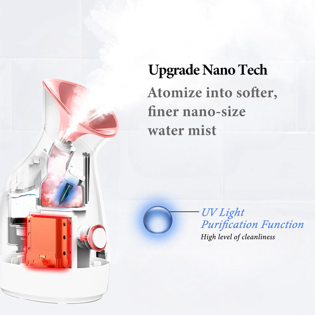 Colorfarm Facial Steamer with Nano Ionic Steam for Deep Cleaning Home Spa