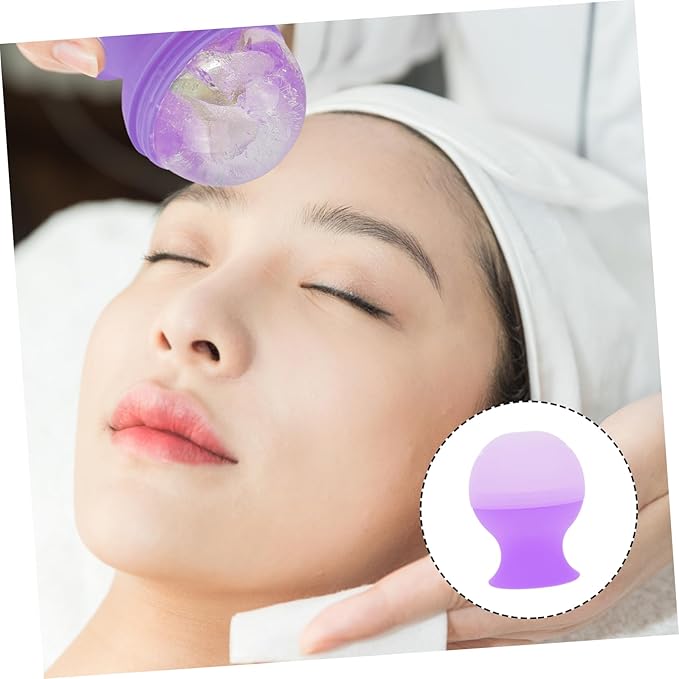 NOLITOY Ice Facial Roller Reusable Silicone Skin Mold for Puffiness Relief and Skin Repair for Face Care and Easy to Use Purple