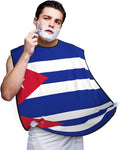 Cuban Flag Print Beard Bib Apron For Men, Beard Hair Catcher For Men Shaving Trimming,Beard Cape Cloth