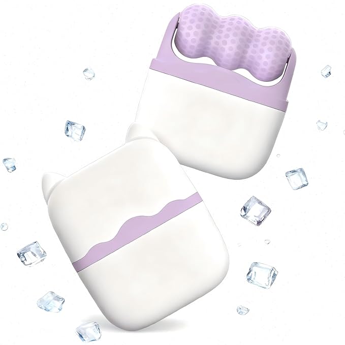 2026 New Ice Roller for Face Women,2 in 1 Face Eyes Roller,Facial Skin Care Tools,Gifts for Women Mom Wife(Purple)