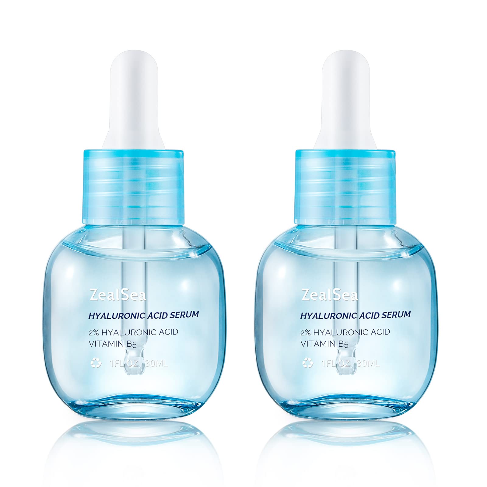 ZealSea EWG Hyaluronic Acid Serum 2 Pack, Hydrating Face Serum Day & Night