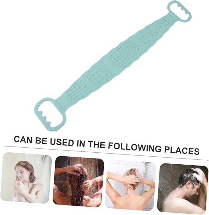 SHERCHPRY Body Scrubber Bath Back Strap Shower Brush with Hooks Easy Clean Bath Massage Scrubber for All Skin Types for Men Women Daily Deep Cleaning Tool