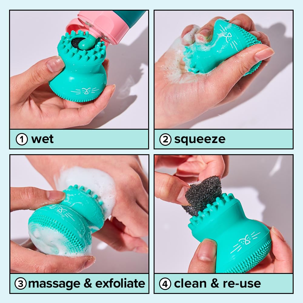 I DEW CARE 3-in-1 Cute Pawfect Face Scrubber - Silicone Pore Cleanser 1EA