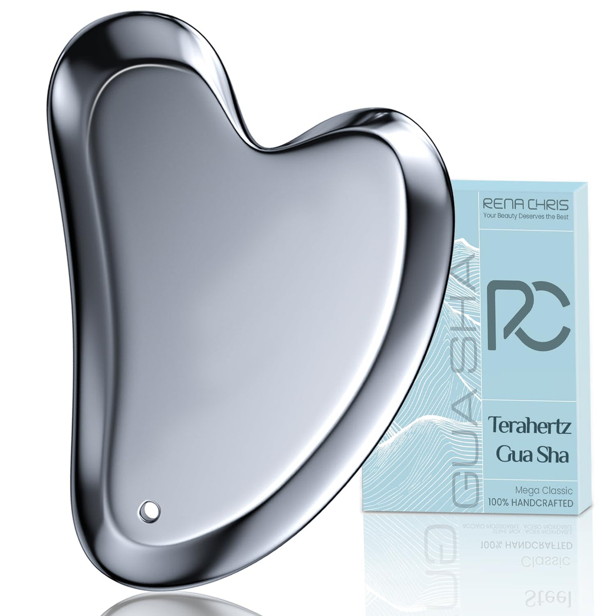 Rena Chris Gua Sha Facial Tools, Stainless Steel Guasha Tool -Golden
