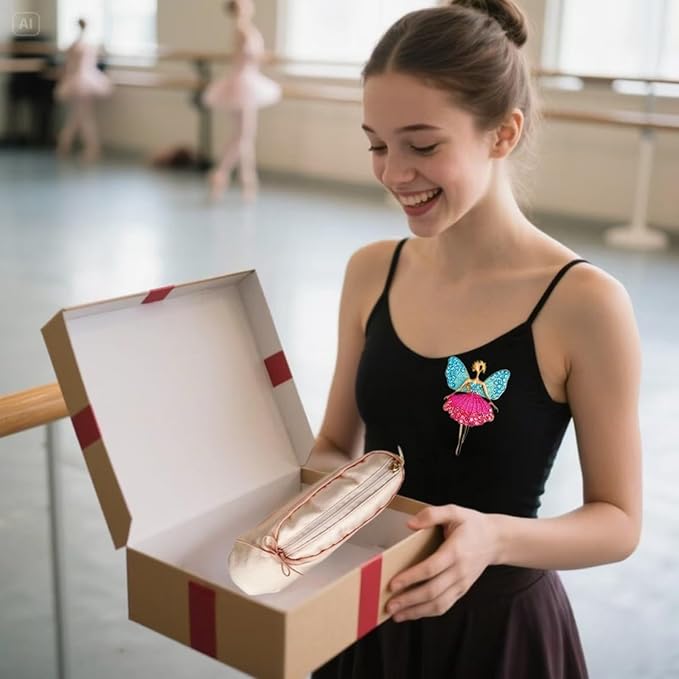 CECKQUE Ballet Pointe Shoe Makeup Bag Dance Recital Gifts for Girls