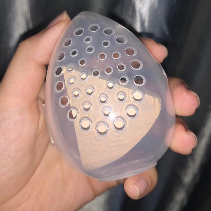 UtySty 6 Pack Makeup Sponge Holder Carring Case Storage Box Clear Hard Container Protector for Cosmetic Make Up Blending Sponges Powder Puff Beauty Egg Blenders Travel Outdoor