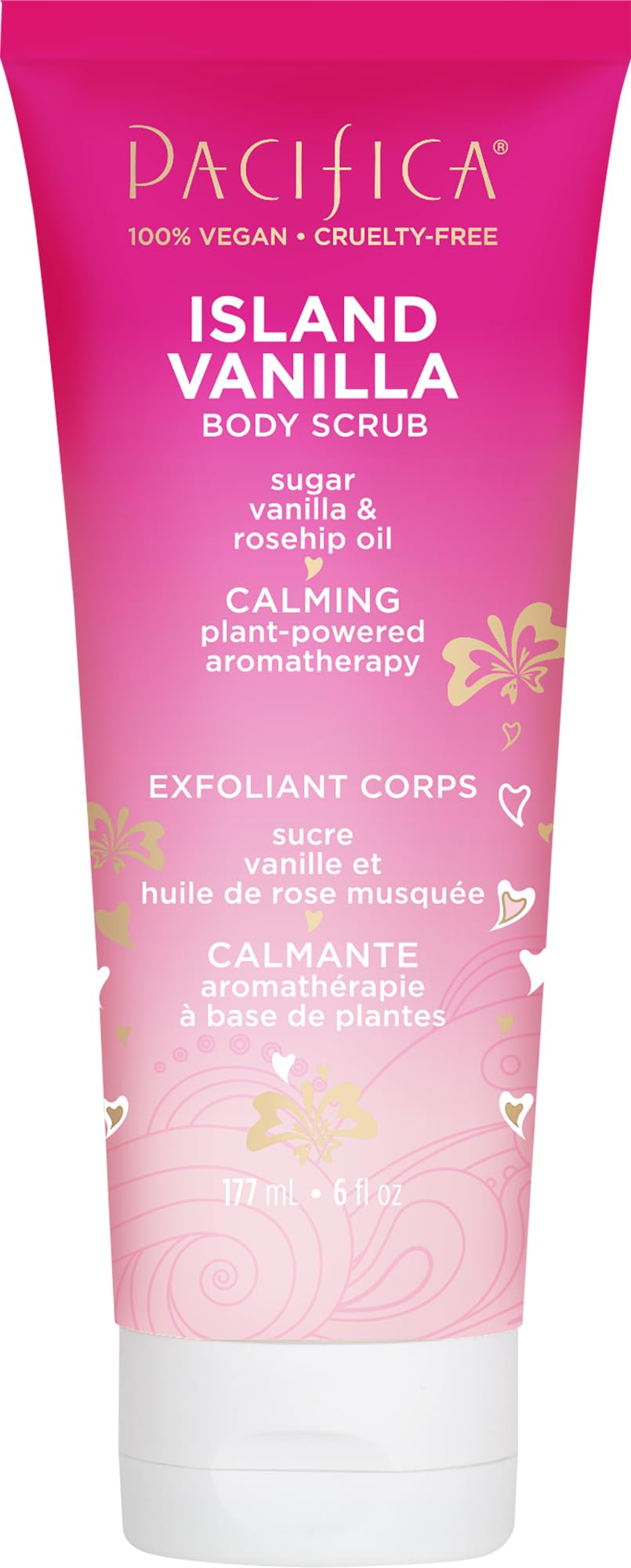 Pacifica Body Scrub - Sugar Island Vanilla Full Body Wash – Exfoliating & Moisturizing w/Rosehip Oil - Coconut & Vanilla Scented - Clean Beauty Vegan & Cruelty-Free Dermatologist Tested