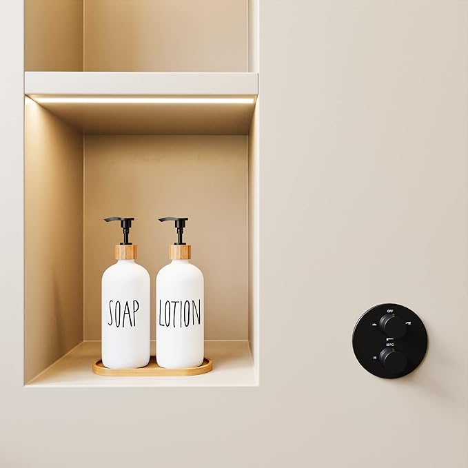 Dish Soap Dispenser for Kitchen,Glass Hand Soap Dispenser, Modern Farmhouse Decorfor Bathroom,Kitchen Decor