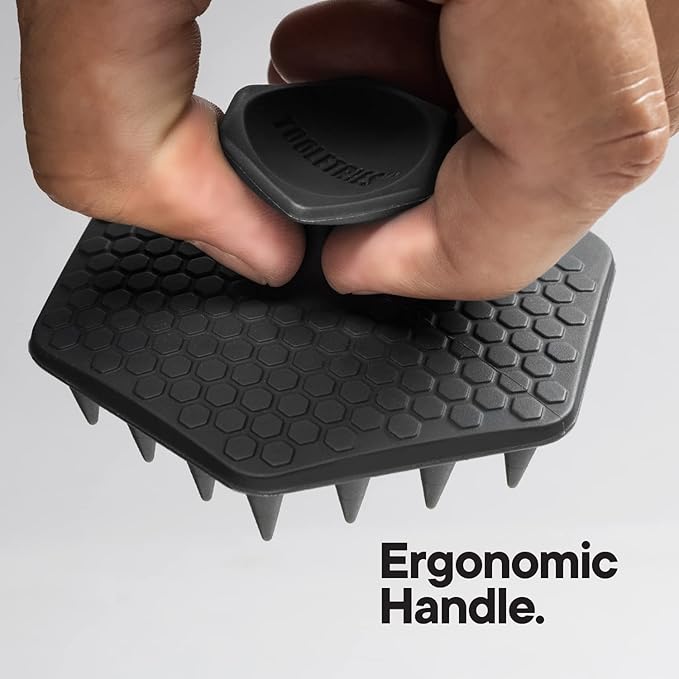 TOOLETRIES Silicone Beard Scrubber for Men, Beard Brush - Charcoal