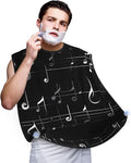 Black Music Notes Print Beard Bib Apron For Men, Beard Hair Catcher For Men Shaving Trimming,Beard Cape Cloth