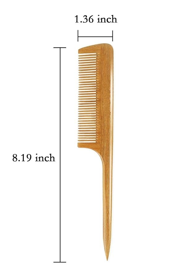 Louise Maelys 2 Pack Wooden Hair Combs, Wide Tooth And Tail Comb