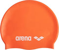 Arena Classic Unisex Soft Silicone Swim Cap for Women and Men, Intensive Training and Racing Comfortable Non-Slip Long Hair Swimming Hat, Orange