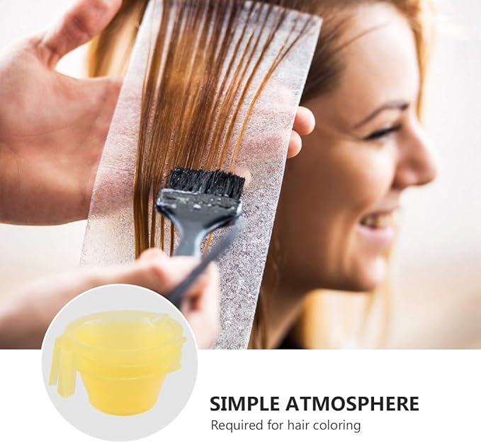 KALLORY Hair Dye Bowl 3-Pack with Handle 6.10X5.31X2.75In Sturdy Plastic Hair Color Mixing Cups for Diy Coloring Salon and Home Use Easy to Clean