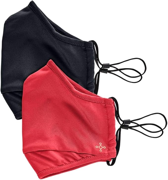 Tommie Copper Community Wear Face Masks I Double Lined, Copper Infused, Ear Straps & Nose Wire, Face Covering (Pack of 2)