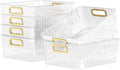 Kekow 6-Pack Clear Pantry Organizer Bins, Plastic Storage Bins with Handle
