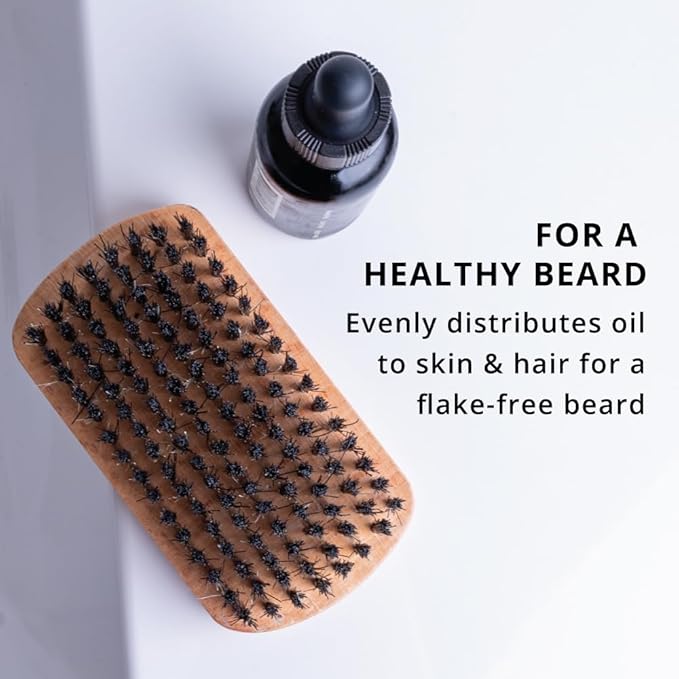 Royal Shave Boar Mix Bristle Beard Brush – Handmade Beechwood Grooming Brush for Thick, Coarse & Curly Beards (2 PACK)