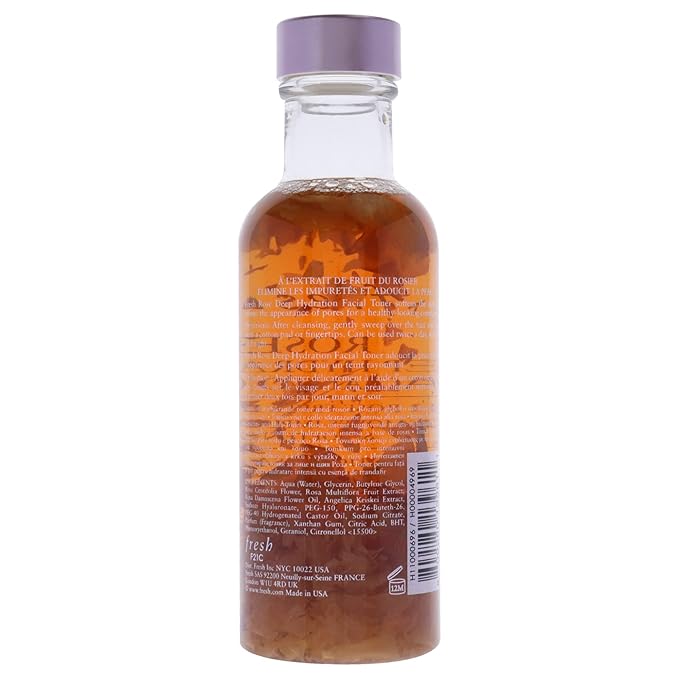 Fresh Rose Deep Hydration Facial Toner Toner Women 3.4 oz