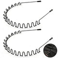 KELUBATU Metal Headband for Men,Zig Zag Wire Hair Band,Non Slip 2 Pcs