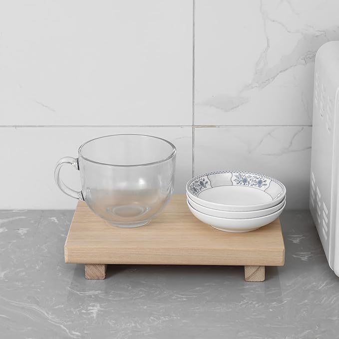 Wood Bathroom Tray Farmhouse Decor Kitchen Soap Holder, 9"x6" Burlywood