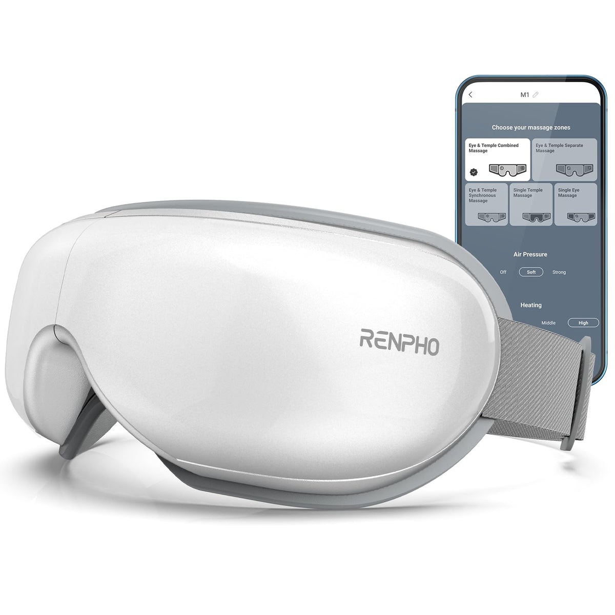 RENPHO Eyeris 1 Eye Massager with Heat, Heated Massage Eye Mask