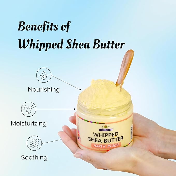 AKWAABA Whipped Shea Butter (Pink Sugar) – Nourishes & Moisturizes | Made with Shea Butter | No Dyes & Parabens | 12 oz / 340 g