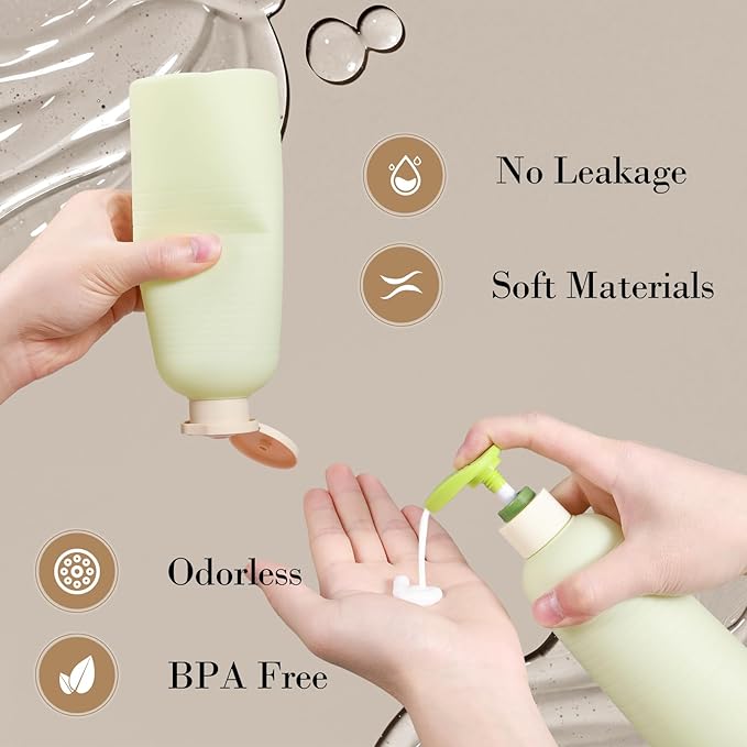 UMETASS 13.4oz Travel Shampoo Bottle with Flip Cap, Refillable Plastic Pump Bottles Dispenser for Soap, Shampoo, Lotions, Liquid Body Wash, Creams and Massage Oil (2 Pack, 13.5oz/400ml)