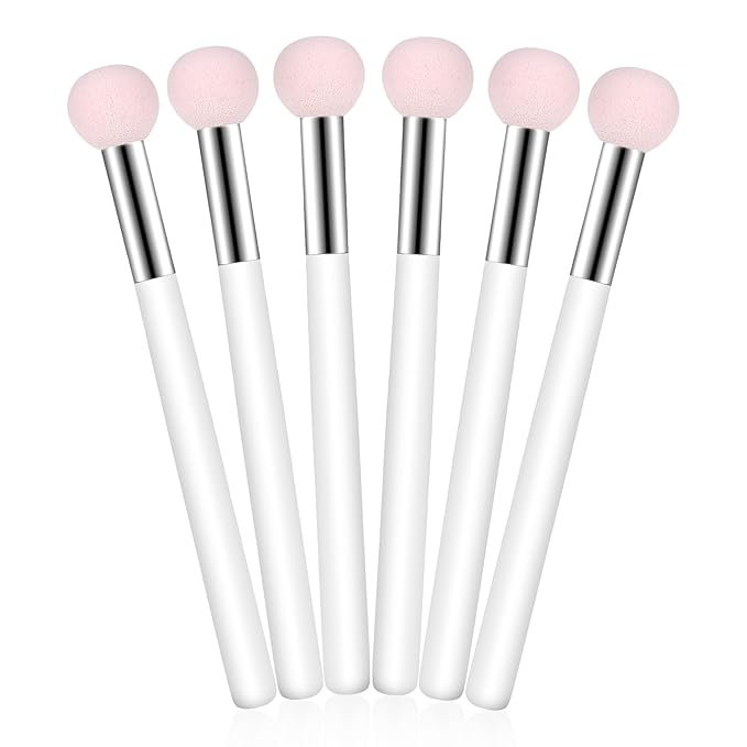 Mushroom Makeup Sponge with Handle Small Concealer Brush Sponge Under Eye for Face Eyelids Nose Foundation Concealer Applicator Eyeshadow Brushes for Women Girls