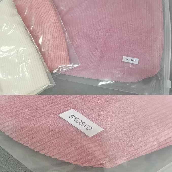 SxoSyo Corduroy Makeup Bags, Cosmetic Bag Purse, Pink
