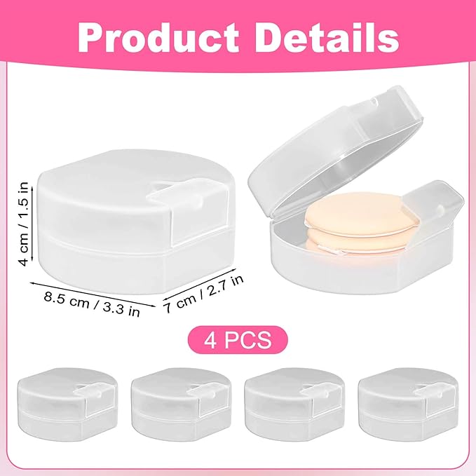 Etenpo 4 Packs Floss Holder Travel, Travel Cotton Round Holder, Travel Containers, Suitable for Hair Tie, Organizer for Collecting Small Items(3.3 x 1.5in,White)