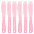 Ymapinc 6 Pcs Facial Spatula, Reusable Plastic Face Spatula Makeup, Skincare Lotion Scoop Applicator Tool, Cosmetic Spatulas for Cream Mixing, Jar Scraping, Makeup & Skincare Tools (Pink)