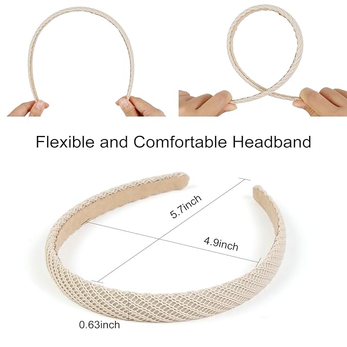 AIBFRID Headbands for Women Non Slip Thin Knitted Hairbands Trendy Headband for Women's Hair Cute Fashion Hair Accessories 4 PCS