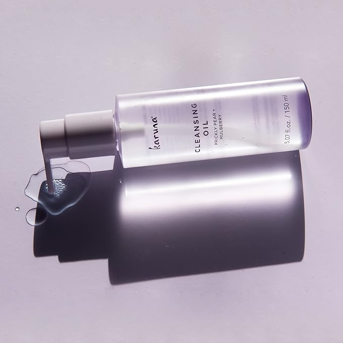 Karuna Cleansing Oil for Face - Gentle Makeup Remover Oil with Camellia, Hyaluronic Acid, Prickly Pear & Aloe - Pre-Cleanse Oil Based Face Cleanser for All Skin Types Including Oily & Blemish-Prone